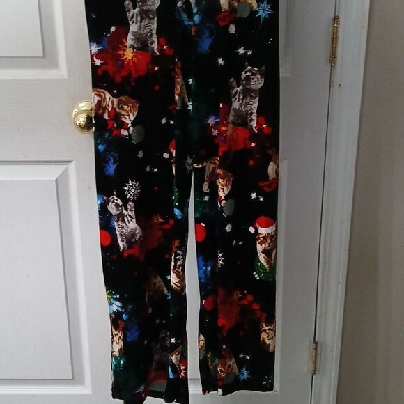 Christmas cat kitten ugly chirstmas party holiday overalls  Sz M 7-9 NWOT - Picture 9 of 11